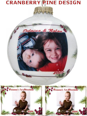CHRISTMAS ORNAMENTS Personalized Acrylic Unbreakable Photo Ball Christmas Ornament