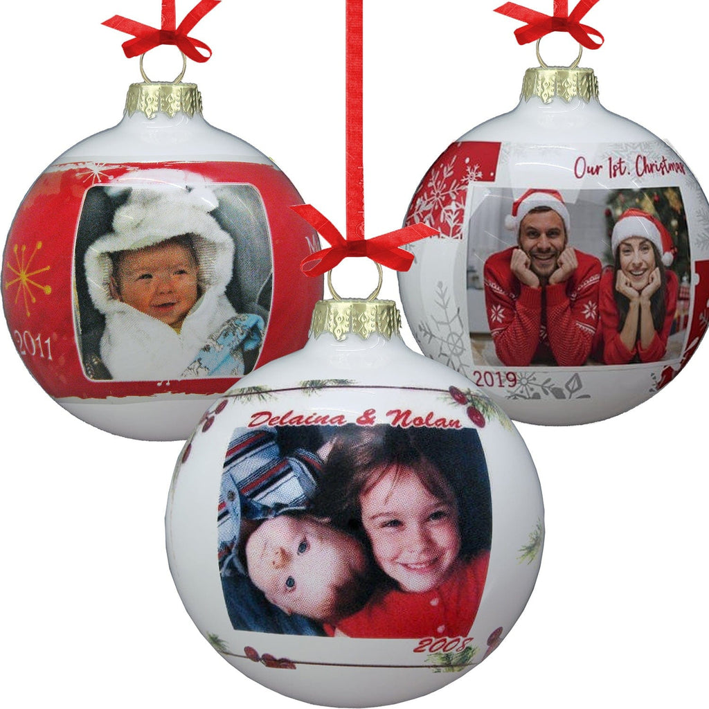 Personalized Bohemian Glass Ball Photo Ornament– Stocking Factory