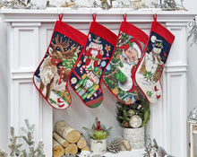 CHRISTMAS STOCKINGS Needlepoint Christmas Stockings Personalized Santa Nutcracker Reindeer Old World Finished Embroidered Stockings with Names