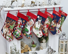 CHRISTMAS STOCKINGS Needlepoint Christmas Stockings Personalized Santa Nutcracker Reindeer Old World Finished Embroidered Stockings with Names
