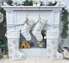 CHRISTMAS STOCKINGS Snowy Days with LED Lights Hanging and Standing Stocking