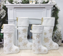 CHRISTMAS STOCKINGS Snowy Days with LED Lights Hanging and Standing Stocking