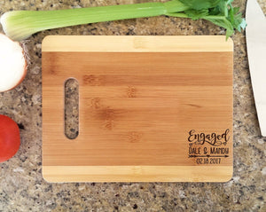 Custom Cutting Boards Newly Engaged Custom Cutting Board for Her Him Engagement Announcement Proposal Present Engagement Party Favor Bride Groom Engagement Gift