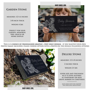 Granite Baby Headstone: Stillborn Pregnancy Loss Keepsake | Baby Footprints Memorial | Sympathy Gifts For Mom | In the Arms of Jesus