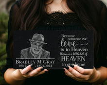 Personalized Photo Memorial Plaque w/ Meaningful Quote - Your Life Gave us Memories | Sympathy Garden Marker | Outdoors Cemetery Headstones