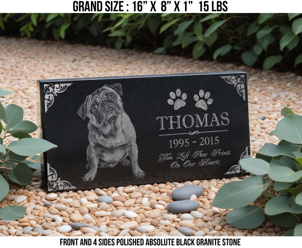 Custom Engraved Dog Memorial Stone, Medium apx. 7