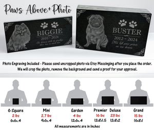Personalized Custom Granite Dog Cat Memorial Headstone - Waterproof Pet Cemetery Marker with Photo Plaque for Outdoor Garden Stepping Stone