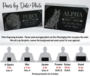 Personalized Custom Granite Dog Cat Memorial Headstone - Waterproof Pet Cemetery Marker with Photo Plaque for Outdoor Garden Stepping Stone