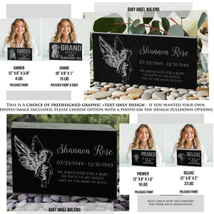 Baby Memorial Grave Marker: Infant Newborn Miscarriage Granite Headstone | Temporary Grave Marker | Garden Stone Sympathy Gift | Baby Loss
