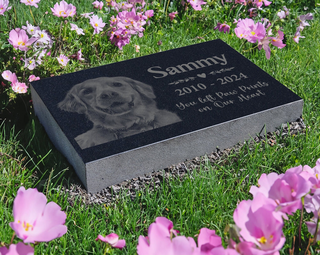 Pet hotsell Memorial Stone | Black Granite Headstone with your dog, cat or any pet picture