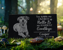 Engraved Photo Memorial Plaque: Cemetery Marker | Outdoor Headstone Tombstone | Custom Pet Loss Gift | Dog Cat Garden Tribute Grave Stone
