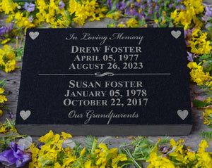Multiple Name Family Memorial Stone | Husband Wife, Mother Father, Grandparents, Siblings, Couples | Companion Memorial for Parents Plaque