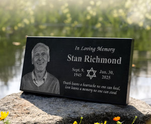 Matzevah Personalized Jewish Grave Marker | Hebrew Yahrzeit Memorial | Star of David Plaque | Shiva Gift | Jewish Monuments | Magen David
