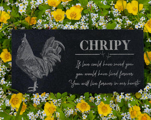 Loss of a Chicken Gift: Rooster and Hen Memorial, Plaque for Farm Lovers, Chicken Passing Away Gift, Farmhouse Decor, Chicken Mom, Pet Loss