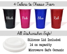 ANNIVERSARY GIFTS Engraved Custom 14oz Ceramic Coffee Mug I Love U A Latte Reusable Double Wall Travel Tumbler Cup with White Silicone Lid for Caffeine Lover