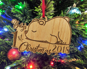 CHRISTMAS ORNAMENTS Baby First Christmas Ornament for Baby's 1st Christmas Baby Girl Or Baby Boy Cute Personalized Polar Bear My First Christmas 2020 Gift Idea