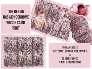 FOR KIDS & BABIES Baby Girl Camo Personalized Blanket Baby Shower Gift Pink Camo Baby Blankets Baby Bedding Camouflage Coming Home Blanket Baby Girl