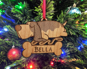 PET GIFTS Basset Hound Pet Ornament for Christmas Holiday Gift Idea Pets Birthday Present Personalized Dog Rustic Engraved Puppy Gifts Custom Rescue