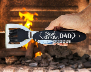 BIRTHDAY GIFTS Best Bucking Dad Personalized Grilling Tools Kit BBQ Custom Grill Set for Dad Papa Fathers Day Country Wedding Father of Groom Barbecue Gift