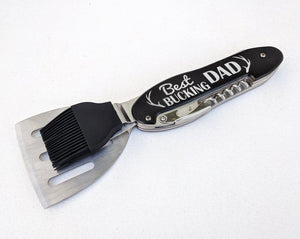 BIRTHDAY GIFTS Best Bucking Dad Personalized Grilling Tools Kit BBQ Custom Grill Set for Dad Papa Fathers Day Country Wedding Father of Groom Barbecue Gift