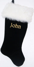 Black Christmas Stockings - 21 inch Velvet - Free Personalization