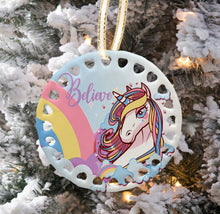 CHRISTMAS ORNAMENTS Beautiful Unicorn Christmas Ornament Personalized with Name Birthday Christmas Party Gifts Kids Girls Christmas Tree Decor Believe Unicorns