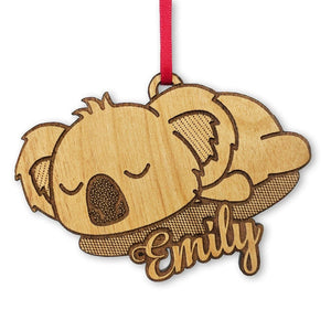 CHRISTMAS ORNAMENTS Christmas Ornament Sleeping Baby Koala Bear Wild Animal Lover Holiday Gift for Babys First Childs Present Idea Adult Stocking Stuffer Custom