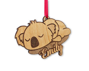 CHRISTMAS ORNAMENTS Christmas Ornament Sleeping Baby Koala Bear Wild Animal Lover Holiday Gift for Babys First Childs Present Idea Adult Stocking Stuffer Custom