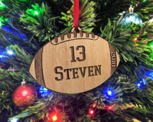 CHRISTMAS ORNAMENTS Custom Football Laser Engraved Wood Christmas Ornament Sport Mom Football Dad Coach Gift for Sports Player Team Gifts for Men Women Kids