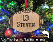 CHRISTMAS ORNAMENTS Custom Football Laser Engraved Wood Christmas Ornament Sport Mom Football Dad Coach Gift for Sports Player Team Gifts for Men Women Kids