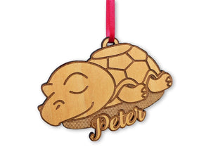 CHRISTMAS ORNAMENTS Cute Sleeping Sea Turtle Custom Ocean Sealife Ornament Beach Christmas Decor Kids Birthday Turtle Theme Decoration for Her Him Mom Dad Gift