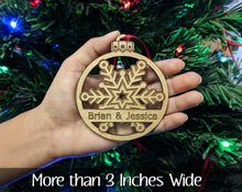 CHRISTMAS ORNAMENTS First Christmas Together Snowflake Couples Ornament Just Married Newlyweds Mr Mrs Gift Wood Anniversary Custom Tree Holiday Decor Present