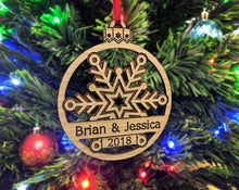 CHRISTMAS ORNAMENTS First Christmas Together Snowflake Couples Ornament Just Married Newlyweds Mr Mrs Gift Wood Anniversary Custom Tree Holiday Decor Present