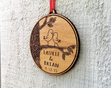 CHRISTMAS ORNAMENTS Love Birds Heart Customized Christmas Ornament for Him for Her Couples Gift Christmas Ornament Lover Personalized Names Date Tree Trunk