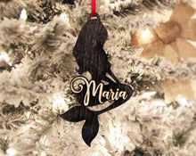 CHRISTMAS ORNAMENTS Mermaid Christmas Ornament Personalized Customized Wood Mermaid Decor Birthday Christmas Party Gift for Women Girls Love Mermaids at Heart