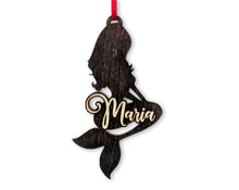 CHRISTMAS ORNAMENTS Mermaid Christmas Ornament Personalized Customized Wood Mermaid Decor Birthday Christmas Party Gift for Women Girls Love Mermaids at Heart