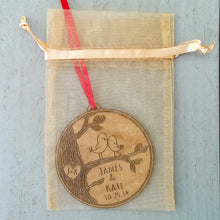 CHRISTMAS ORNAMENTS Our First Christmas Tree Ornament as Mr and Mrs Laser Wood Engraved Personalized for him her perfect gift for newlywed just married couple.