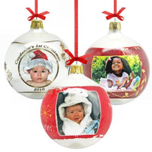 CHRISTMAS ORNAMENTS Personalized Bohemian Glass Ball Photo Ornament