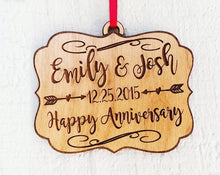 CHRISTMAS ORNAMENTS Personalized Christmas Anniversary Ornament Couples Anniversary Celebration Present Our First Christmas Mr. Mrs. Gift for Husband Wife