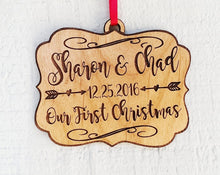 CHRISTMAS ORNAMENTS Personalized Christmas Anniversary Ornament Couples Anniversary Celebration Present Our First Christmas Mr. Mrs. Gift for Husband Wife