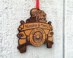 CHRISTMAS ORNAMENTS Personalized Just Married Ornament with Date Names Wedding Car Ornament Gift Wedding Gift Our First Christmas Gift Couples Newlywed Bride