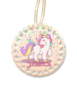 CHRISTMAS ORNAMENTS Personalized Unicorn Christmas Ornament Customized with Name Christmas Gifts Kids Girls Christmas Tree Decor Cute Unicorn Party Gift Idea