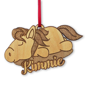 CHRISTMAS ORNAMENTS Rustic Horse Country Western Equestrian Decoration Wooden Animal Horses Charm Christmas Ornament Hanger Custom Etched Gift for Best Friend