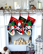 CHRISTMAS STOCKINGS Applique Santa and Friends Christmas Stockings Embroidered with Names or Personalized Monogram for Kids and Adults
