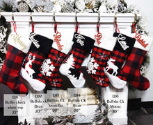 CHRISTMAS STOCKINGS Buffalo Check Plaid Red Black White Faux Fur Lodge Deer Bear Snowflake Personalized Christmas Stockings Family Xmas 2022