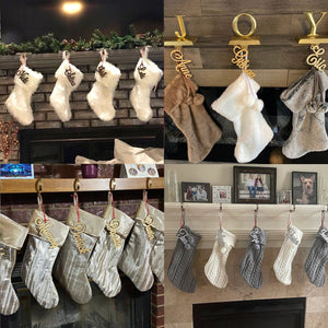 CHRISTMAS STOCKINGS Christmas Stocking Name Tags Personalized Stocking Wood Letters Custom Gold White Name Tags Christmas Rustic Country Farmhouse cutout Modern