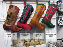 CHRISTMAS STOCKINGS Custom Cowboy Boots Christmas Stockings Country Western Personalized with Embroidered Names or Monogram for Cowboys or Cowgirls