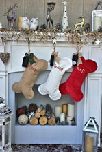 CHRISTMAS STOCKINGS Dog Bone Christmas Stockings Christmas Decor Embroidered Personalized Holiday Pet with Bone Customized Embroidered with Dog's Name