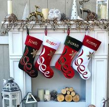 CHRISTMAS STOCKINGS Embroidered Stockings - Velvet Christmas Applique - Custom Personalized - Available in Different Colors