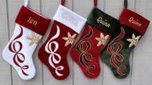 CHRISTMAS STOCKINGS Embroidered Stockings - Velvet Christmas Applique - Custom Personalized - Available in Different Colors